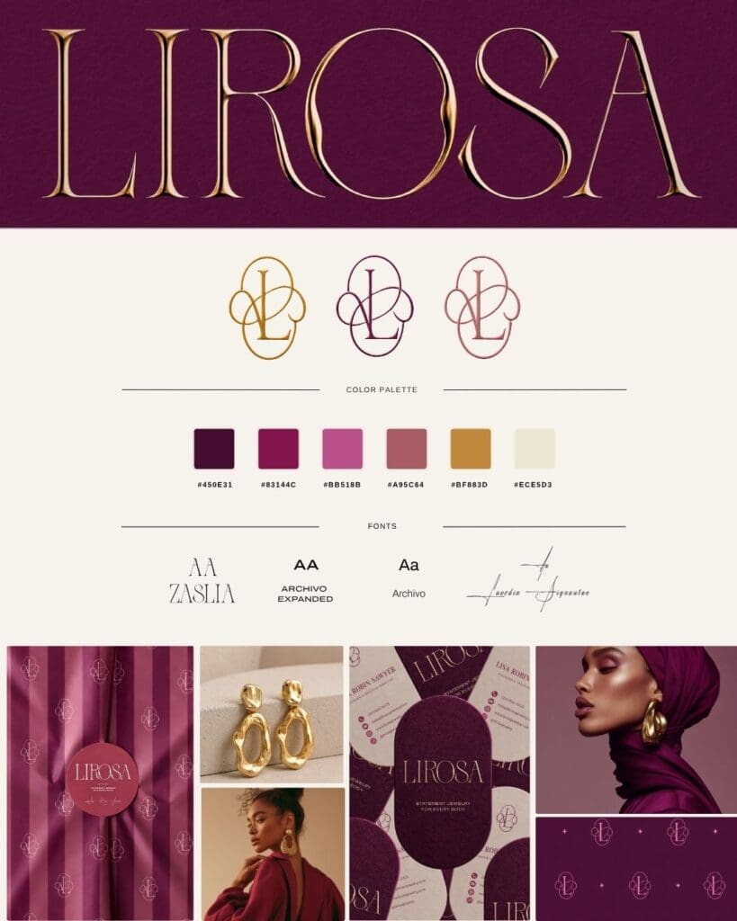 Showit website design with layered textile textures and editorial typography